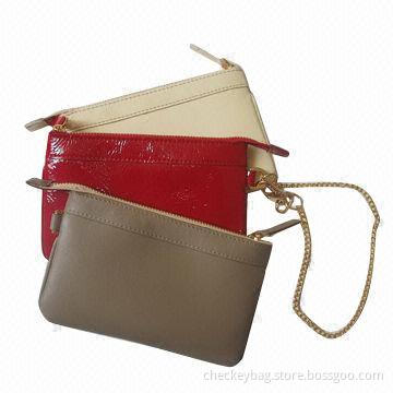 Leather purses with silkscreen logos